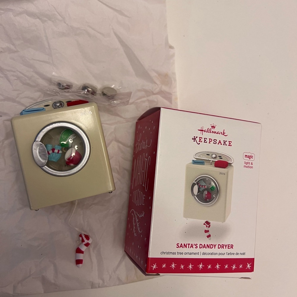 Hallmark Keepsake Santa's Dryer Ornament with Red and Green Accents
